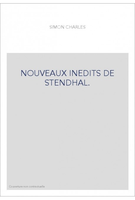 NOUVEAUX INEDITS DE STENDHAL.