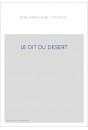 LE DIT DU DESERT