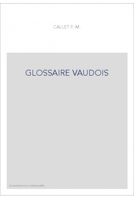 GLOSSAIRE VAUDOIS