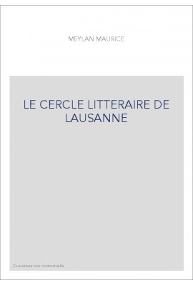 LE CERCLE LITTERAIRE DE LAUSANNE