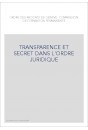 TRANSPARENCE ET SECRET DANS L'ORDRE JURIDIQUE