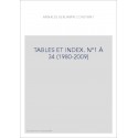 TABLES ET INDEX. N°1 À 34 (1980-2009)