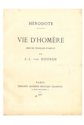 VIE D'HOMÈRE,