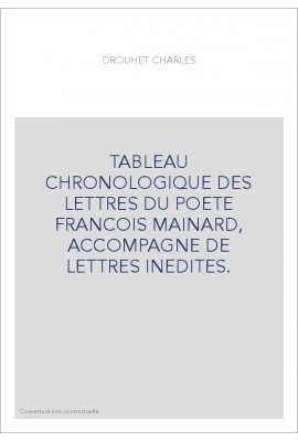 TABLEAU CHRONOLOGIQUE DES LETTRES DU POETE FRANCOIS MAINARD, ACCOMPAGNE DE LETTRES INEDITES.