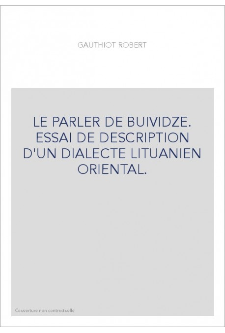 LE PARLER DE BUIVIDZE.