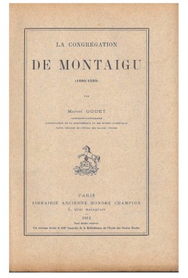 LA CONGRÉGATION DE MONTAIGU (1490-1580)