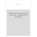 NOTES CRITIQUES SUR LE TEXTE DE L'ORATEUR ET SUR ISEE.