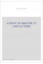 JOSEPH DE MAISTRE ET L'ANGLETERRE.
