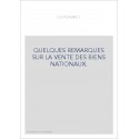 QUELQUES REMARQUES SUR LA VENTE DES BIENS NATIONAUX.