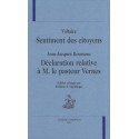 "SENTIMENT DES CITOYENS" ET "DéCLARATION RELATIVE à M. LE PASTEUR VERNES".