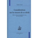CONSIDERATIONS SUR LES MOEURS DE CE SIECLE