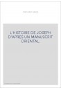 L'HISTOIRE DE JOSEPH D'APRES UN MANUSCRIT ORIENTAL.