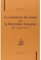 LE SENTIMENT DU TEMPS DANS LA LITTERATURE FRANCAISE