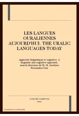 LES LANGUES OURALIENNES AUJOURD'HUI APPROCHE LINGUISTIQUE ET COGNITIVE