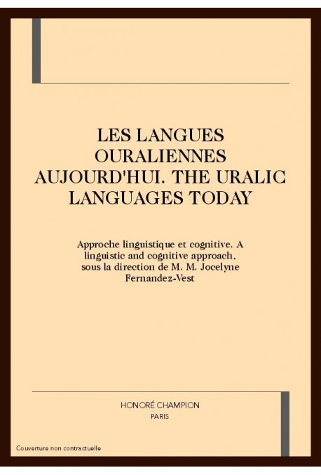 LES LANGUES OURALIENNES AUJOURD'HUI APPROCHE LINGUISTIQUE ET COGNITIVE