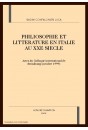 PHILOSOPHIE ET LITTERATURE EN ITALIE AU XXE SIECLE