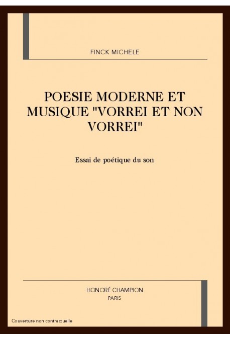 POESIE MODERNE ET MUSIQUE "VORREI ET NON VORREI"