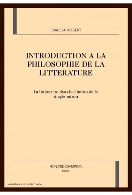 INTRODUCTION A LA PHILOSOPHIE DE LA LITTERATURE