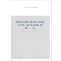 MEMOIRES (1218-1243)