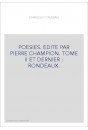 POESIES. TOME II ET DERNIER : RONDEAUX.