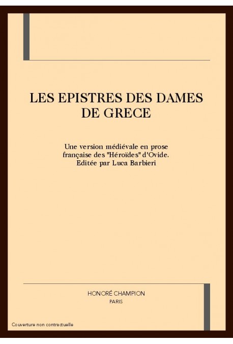 LES EPISTRES DES DAMES DE GRECE
