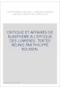 CRITIQUE ET AFFAIRES DE BLASPHEME A L'EPOQUE DES LUMIERES.