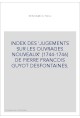 INDEX DES 'JUGEMENTS SUR LES OUVRAGES NOUVEAUX' (1744-1746) DE PIERRE FRANCOIS GUYOT DESFONTAINES.
