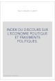 INDEX DU DISCOURS SUR L'ECONOMIE POLITIQUE ET FRAGMENTS POLITIQUES.