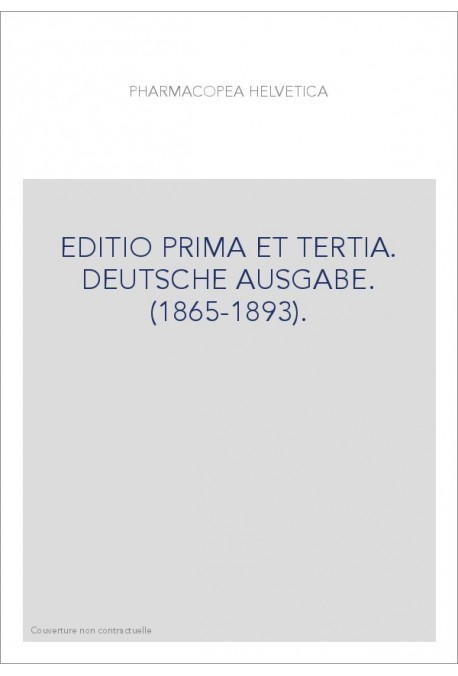 EDITIO PRIMA ET TERTIA. DEUTSCHE AUSGABE. (1865-1893).