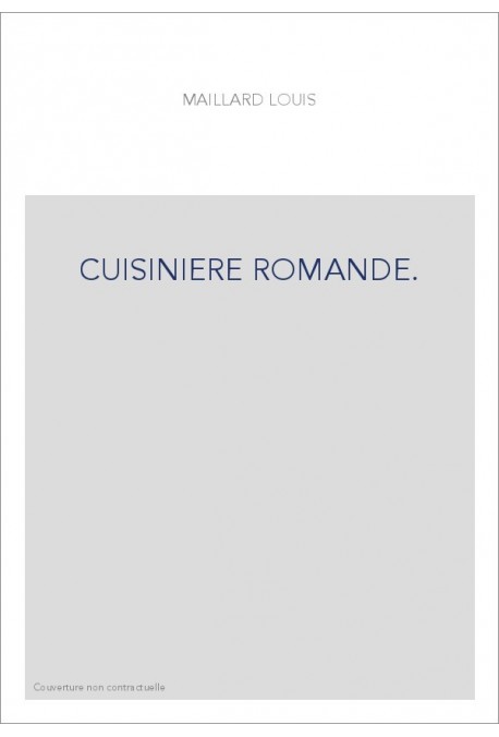 CUISINIERE ROMANDE.