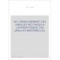 DE L'ENSEIGNEMENT DES LANGUES SECONDES A L'APPRENTISSAGE DES LANGUES MATERNELLES.