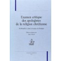 EXAMEN CRITIQUE DES APOLOGISTES DE LA RELIGION CHRÉTIENNE