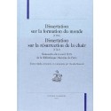 DISSERTATION SUR LA FORMATION DU MONDE (1738) - DISSERTATION SUR LA RÉSURRECTION DE LA CHAIR (1743)