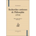 RECHERCHES CURIEUSES DE PHILOSOPHIE (1714)