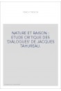 NATURE ET RAISON : ETUDE CRITIQUE DES 'DIALOGUES' DE JACQUES TAHUREAU.