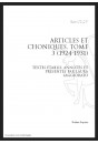 OEUVRES COMPLETES XIII. ARTICLES ET CHRONIQUES. TOME III. 1924-1931