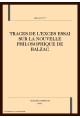 TRACES DE L'EXCES ESSAI SUR LA NOUVELLE PHILOSOPHIQUE DE BALZAC