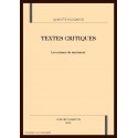 TEXTES CRITIQUES. LES RAISONS DU SENTIMENT.