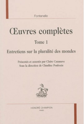 ŒUVRES COMPLÈTES TOME 1 ENTRETIENS SUR LA PLURALITÉ DES MONDES