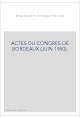 ACTES DU CONGRES DE BORDEAUX (JUIN 1980).