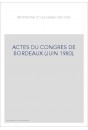 ACTES DU CONGRES DE BORDEAUX (JUIN 1980).