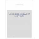 LA RICHESSE LEXICALE ET SA MESURE.