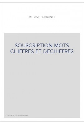 SOUSCRIPTION MOTS CHIFFRES ET DECHIFFRES