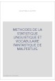 METHODES DE LA STATISTIQUE LINGUISTIQUE ET VOCABULAIRE FANTASTIQUE DE MALPERTUIS.