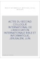 BIBLE ET INFORMATIQUE : METHODES, OUTILS, RESULTATS