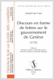 DISCOURS EN FORME DE LETTRES SUR LE GOUVERNEMENT DE GENEVE 1735