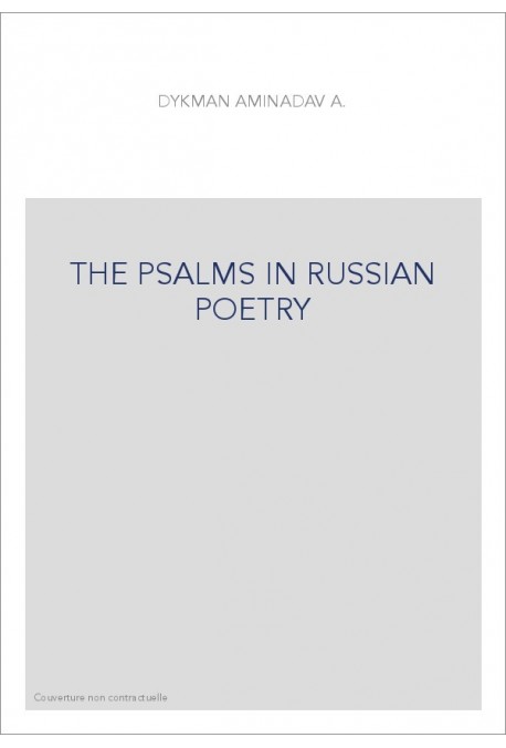 THE PSALMS IN RUSSIAN POETRY