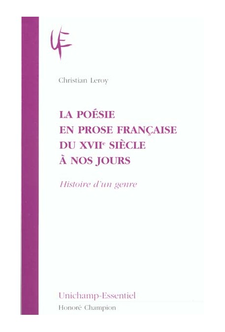 LA POÉSIE EN PROSE FRANCAISE DU XVIIE SIÈCLE À NOS JOURS