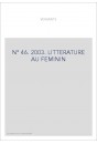 VERSANTS 46 2003 LITTéRATURE AU FéMININ