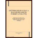 LETTRES D'ELIE LUZAC A JEAN HENRI SAMUEL FORMEY (1748-1770)